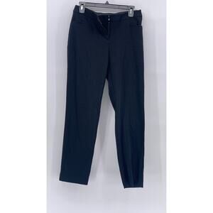 ALFANI Women's Black Solid Mid-Rise Straight-Leg Short Dress Pant SZ 4S